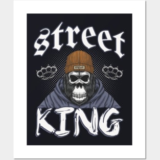 Gorilla Skull Street King Posters and Art